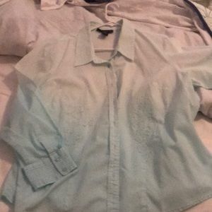 Dip dye button down with embroidery size 22/24